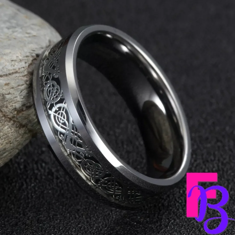 - *NEW!* 6mm / 8mm Tungsten Carbide Celtic Dragon Ring - Picture 6 of 9